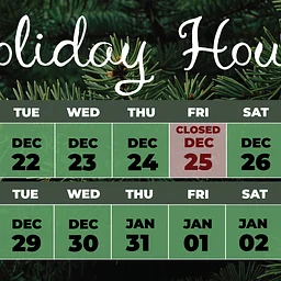 Holiday Season Hours