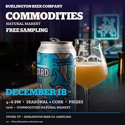 Free Burlington Beer Co. Sampling at Commodities Natural Market