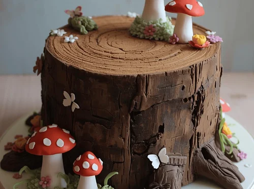 Fondant Tree Stump Cake Series