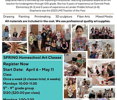 Spring Homeschool Art Classes