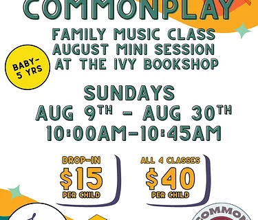 Common Tone Kids’ Music at The Ivy Bookshop: August Mini Music Session
