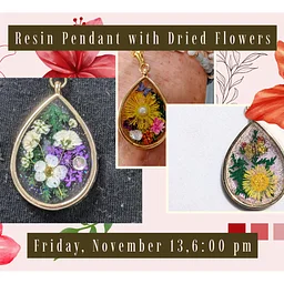 Resin Pendant with Dried Flowers