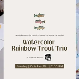 Guided Watercolor | Rainbow Trout Trio