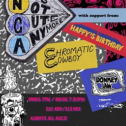 It’s Not Cute Anymore, Happy’s Birthday, Chromatic Cowboy, Donkey Jaw