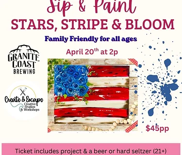 Family Friendly Red, White & Bloom Paint & Sip!