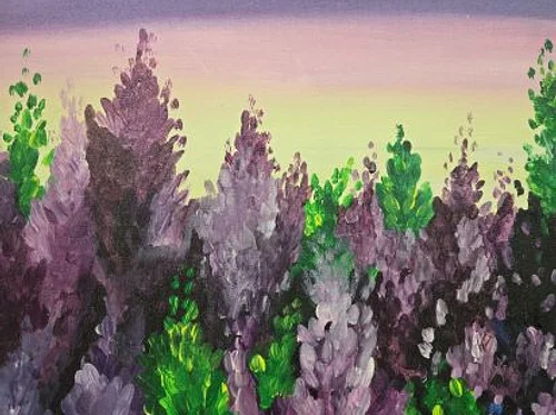 Spring Lilacs Sip and Paint Class
