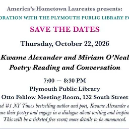 Poetry Reading & Conversation with Kwame Alexander & Miriam O’Neal (Plymouth)