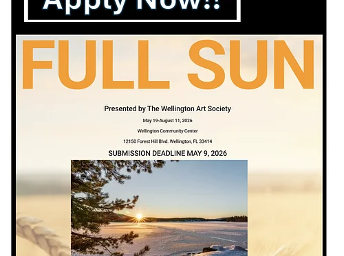 NEW EXHIBITION - FULL SUN will run from May 19 to August 11 2026 - APPLICATIONS OPEN!!!