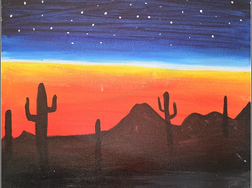 Desert Cactus Sunset