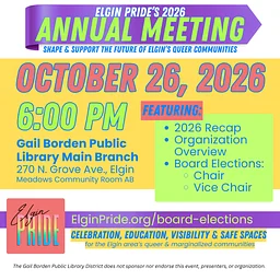 Annual Meeting and Board Elections, Elgin Pride