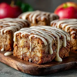 Brown Butter Apple Blondies with a Cinnamon Glaze