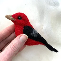 Needle Felting: Bird of the Month: Scarlet Tanager with Erin Carlson