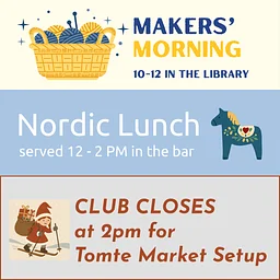 Fridays at The Club: Club Closes at 2PM for Market Setup