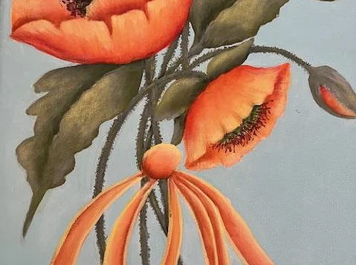 Acrylic Painting with Pat Smelkoff: Large Canvas Poppies