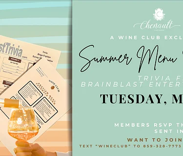 Wine Club – Summer Menu Preview Party & Trivia Night
