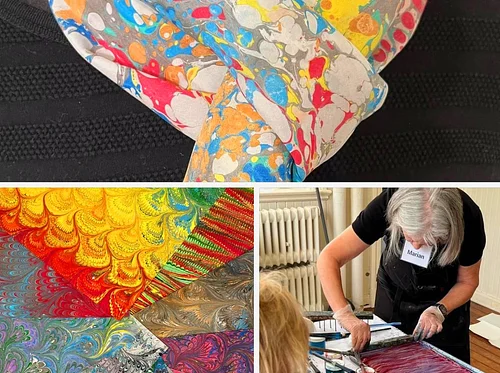 A Taste of Marbling on Paper and Silk Scarves