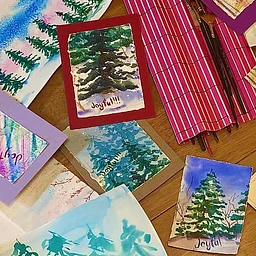 Watercolor Experimentation and Card-Making: Fall/Winter Edition