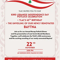 83rd Lebanese Independence Day Potluck Celebration & TLAC 40th Anniversary