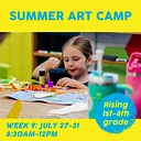 Art Camp! Week 9: July 27-31, Morning Session: 8:30am-noon
