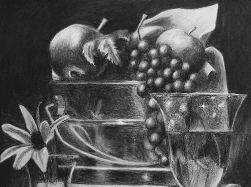 Still Life Drawing in Charcoal