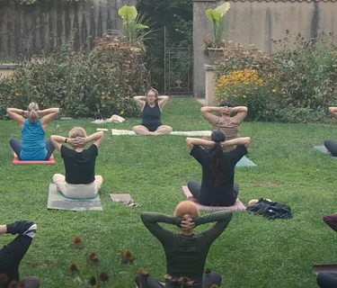 Sunset Yoga in the Sunken Garden