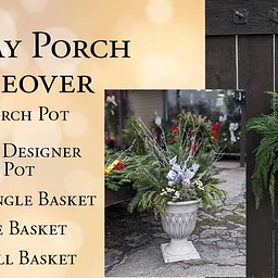 Holiday Porch Makeover: Porch Pots & Winter Hanging Baskets