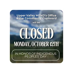 MEND Office & Community Cupboard Closed for Indigenous Peoples’Day