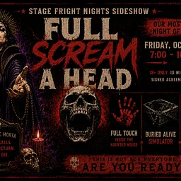 Stage Fright Nights: Summoning the Damned – Full Scream A Head (Intensity Night)