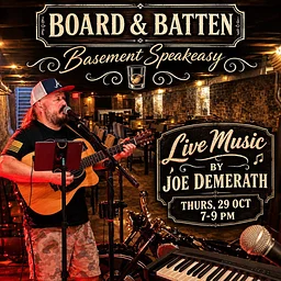 Joe Demerath in the B&B Basement Speakeasy, October 29, 2026