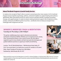 JFS Women’s Relaxing Yoga & Meditation (free)