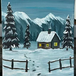 12/5/26- Painting With Sam- Cabin in Winter