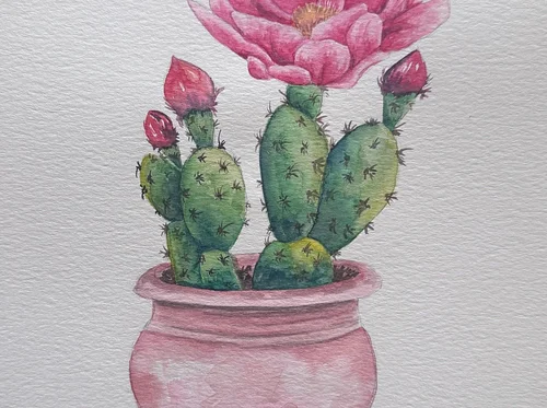 Watercolor Cactus
