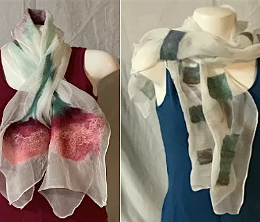 NUNO WET FELTED SCARF ON SILK- Sunday, July 26th, 9:00am -2:00pm