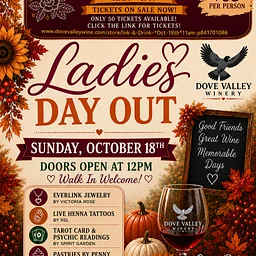 LADIES DAY OUT AT DOVE VALLEY WINERY!