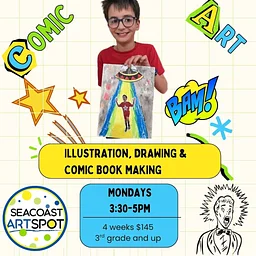 Kids Illustration, Drawing; Comic Book Making 4 week Class $145