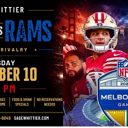 49ers vs Rams | First Thursday NFL Game of the Season at Sage Whittier