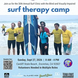 San Diego Encinitas Lions Surf Camp for Blind & Visually Impaired – September 27, 2026