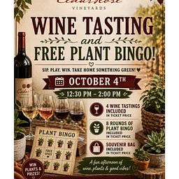 Wine Tasting & Free Houseplant Bingo