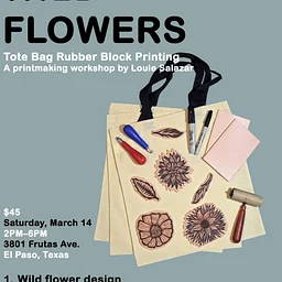 Wild Flowers: Tote Bag Printing Workshop by Louie Salazar