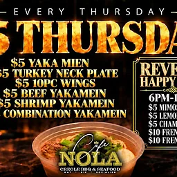 $5 THURSDAYS Yaka Mien, Wings, Mimosa, Lemon Drop & More EVERY THURSDAY