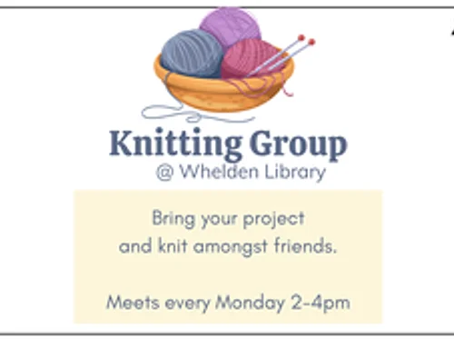 Knitting at Whelden Memorial Library