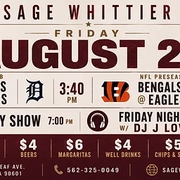 Friday Night at Sage | Dodgers, NFL, Comedy & DJ J Love