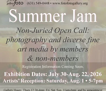 fotofoto gallery presents Open Call: SUMMER JAM – a Non-Juried Exhibition of Photography, Fine Art, Sculpture, Printmaking and more