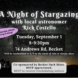 A Night of Stargazing with local astronomer Rick Costello