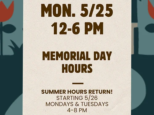 Memorial Day Hours