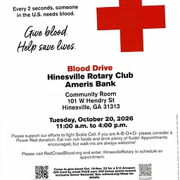 Hinesville Rotary Club Blood Drive