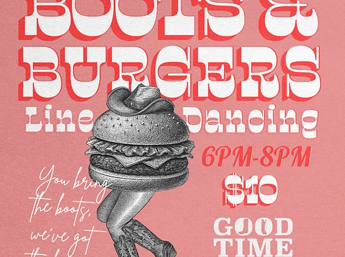 BOOTS & BURGERS W/ GOOD TIME LINE DANCING VT!