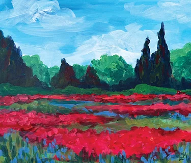 Impressionist Flower Field - Acrylic Painting Class at Breeze & Branch