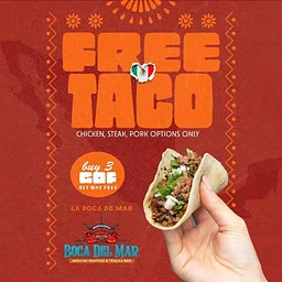 Free Taco Buy 3 get 1 Free Tuesdays