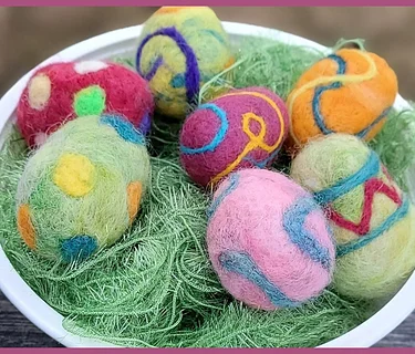SOLD OUT! Felted Easter Eggs Workshop with Cheryl Flett